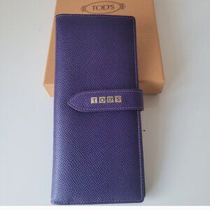 TOD'S Purple Continental Flap Wallet